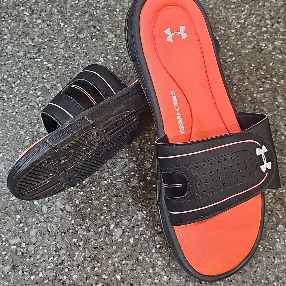 Under Armour Ignite 4D Foam Pink and Black Slide Sandals S52